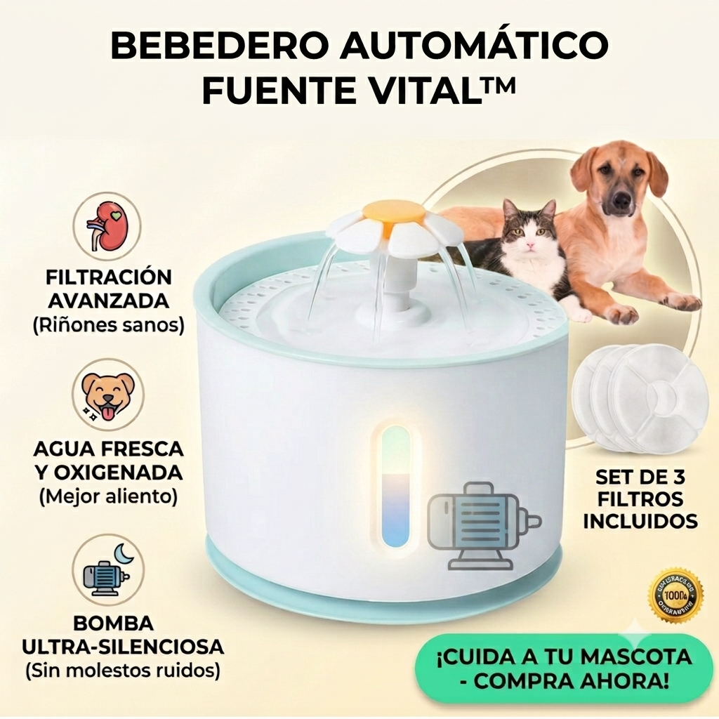 Fuente Vital™  -Bebedero circulante con triple filtro